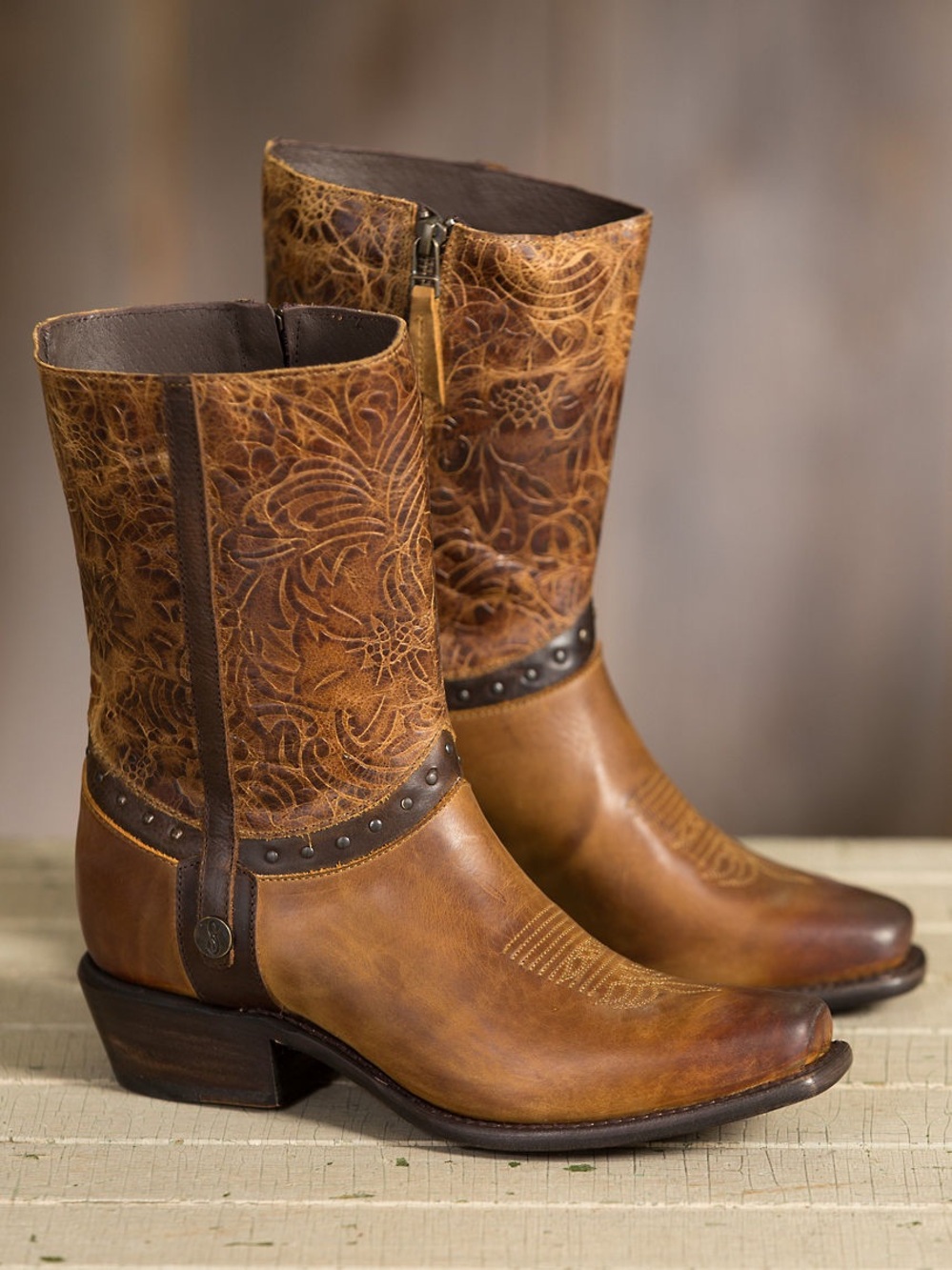Sonora Bailey Boots Women 8.5 Brown Leather Coastal Cowgirl Western